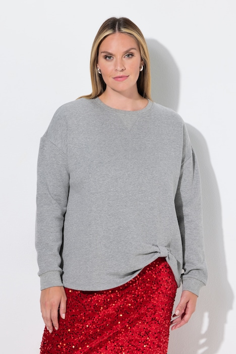 Sweatshirt, Boxy Fit, Knoten-Detail am Saum