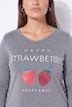 T-shirt met lange mouwen, A-lijn, acid washed, aardbeienmotief