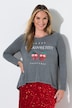 T-shirt met lange mouwen, A-lijn, acid washed, aardbeienmotief