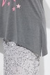 T-Shirt, A-Linie, Glitzer-Sterne, Zipfelsaum