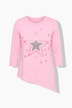 T-Shirt, A-Linie, Glitzer-Sterne, Zipfelsaum