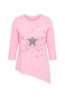 T-Shirt, A-Linie, Glitzer-Sterne, Zipfelsaum