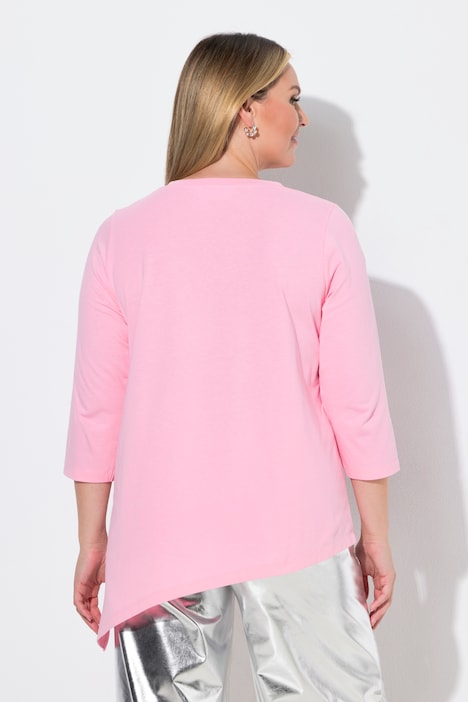 T-Shirt, A-Linie, Glitzer-Sterne, Zipfelsaum