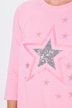 T-Shirt, A-Linie, Glitzer-Sterne, Zipfelsaum
