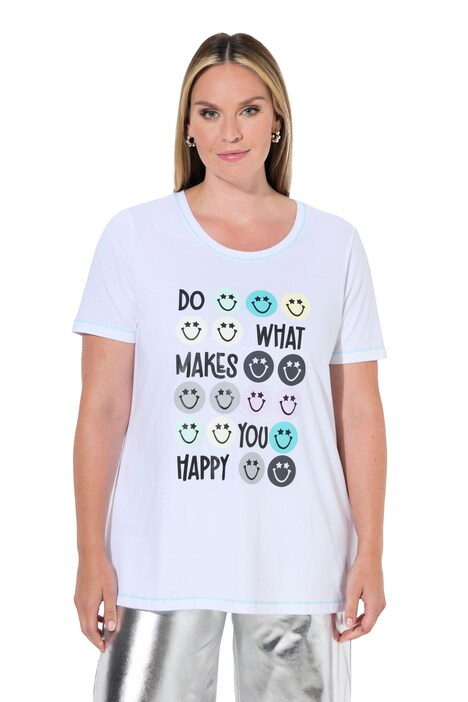 T-Shirt, Komfort Fit, Smileys, farbige Nähte