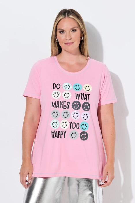 T-skjorte, komfortpassform, smileys, fargede sømmer