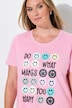 T-skjorte, komfortpassform, smileys, fargede sømmer
