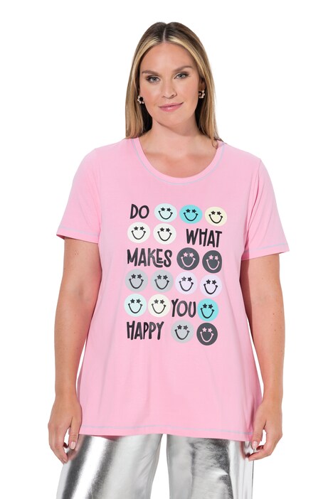 T-Shirt, Komfort Fit, Smileys, farbige Nähte