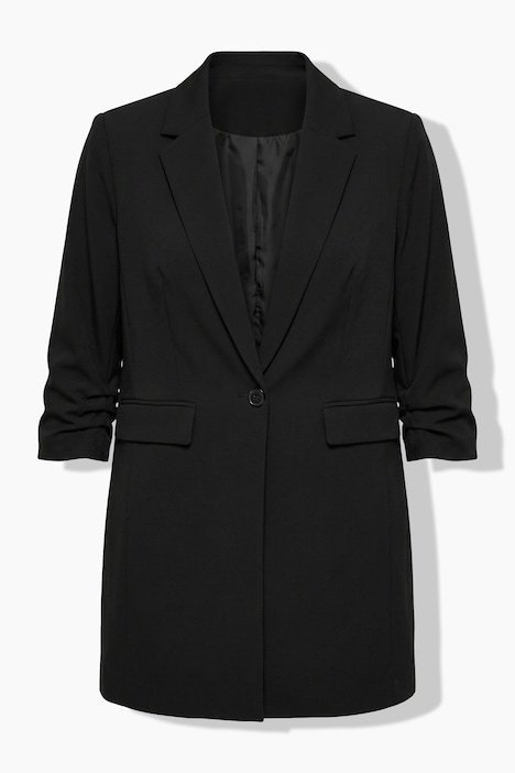 Long-Blazer, Komfort Fit, 3/4-Ärmel mit gerafftem Abschluss