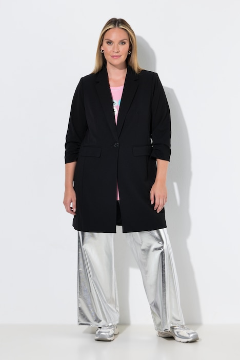 Long-Blazer, Komfort Fit, 3/4-Ärmel mit gerafftem Abschluss