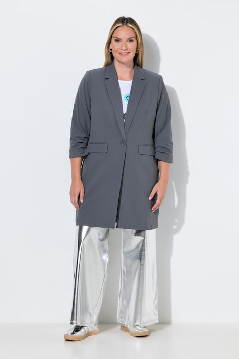 Long-Blazer, Komfort Fit, 3/4-Ärmel mit gerafftem Abschluss