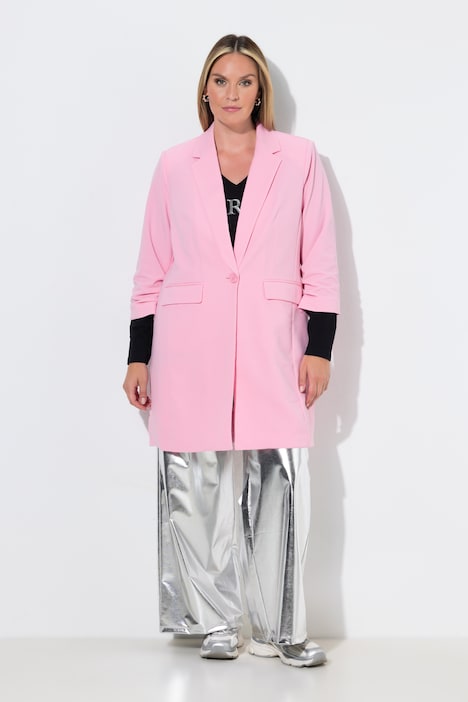 Long-Blazer, Komfort Fit, 3/4-Ärmel mit gerafftem Abschluss