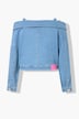 Jeansbluse, oversized, schulterfrei, Langarm