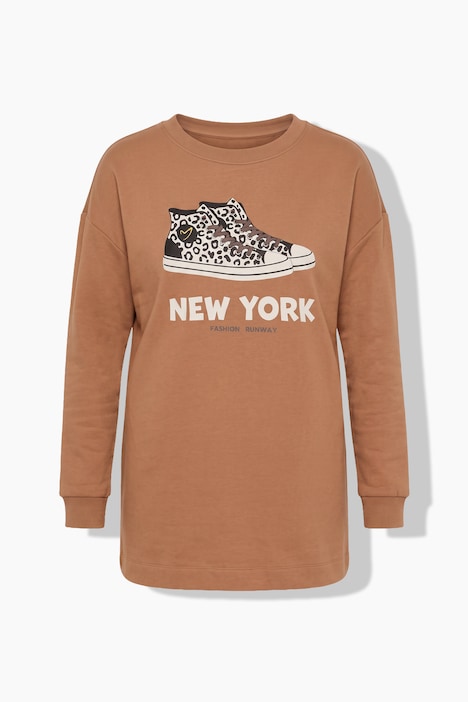 Genser, løs passform, sneakers med leopardmønster