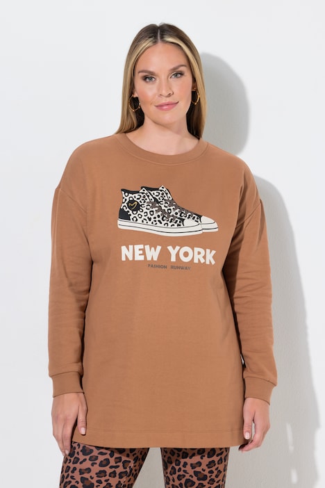 Genser, løs passform, sneakers med leopardmønster