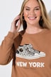 Genser, løs passform, sneakers med leopardmønster