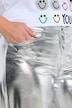 Pantalon à jambe ultra-large, tissu aspect métallique