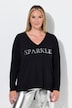 Langarmshirt, A-Linie, Pailletten-Schriftzug