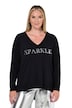 Langarmshirt, A-Linie, Pailletten-Schriftzug