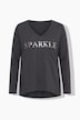 Langarmshirt, A-Linie, Pailletten-Schriftzug