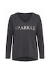 Langarmshirt, A-Linie, Pailletten-Schriftzug