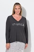 Langarmshirt, A-Linie, Pailletten-Schriftzug