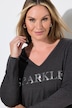 Langarmshirt, A-Linie, Pailletten-Schriftzug