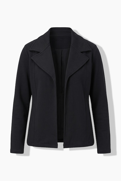 Biker-Sweatjacke, Komfort Fit, offene Form, Reverskragen