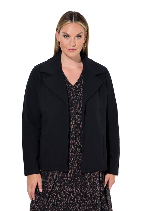 Biker-Sweatjacke, Komfort Fit, offene Form, Reverskragen