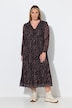Maxi-Meshkleid, A-Linie, V-Ausschnitt, Saumvolant