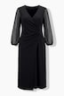 Maxi-Jerseykleid, Slim Shape, Wickeloptik, Chiffon-Langarm