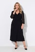 Maxi-Jerseykleid, Slim Shape, Wickeloptik, Chiffon-Langarm