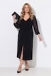 Maxi-Jerseykleid, Slim Shape, Wickeloptik, Chiffon-Langarm