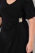Jerseykleid, Slim Shape, Drapierung mit Metallicspange