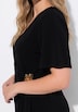 Jerseykleid, Slim Shape, Drapierung mit Metallicspange
