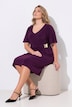 Jerseykleid, Slim Shape, Drapierung mit Metallicspange