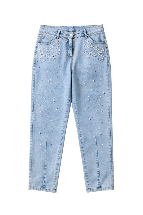 Boyfriend-Jeans, Boyfriend-Fit, Zierperlen, 5-Pocket