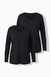 Longsleeve, T-shirts, set van 2, V-hals, lange mouwen