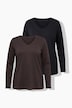 Longsleeve, T-shirts, set van 2, V-hals, lange mouwen