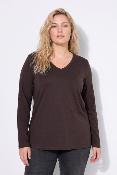 Longsleeve, T-shirts, set van 2, V-hals, lange mouwen