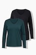 Longsleeve, T-shirts, set van 2, V-hals, lange mouwen