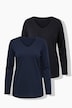 Longsleeve, T-shirts, set van 2, V-hals, lange mouwen