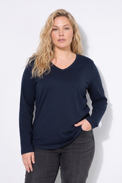 Longsleeve, T-shirts, set van 2, V-hals, lange mouwen