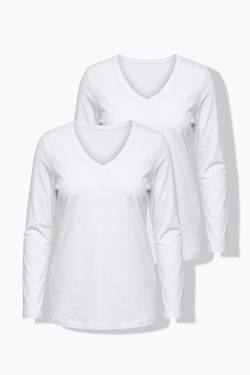 Longsleeve, T-shirts, set van 2, V-hals, lange mouwen