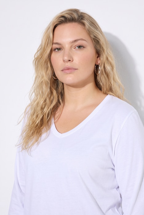 Longsleeve, T-shirts, set van 2, V-hals, lange mouwen