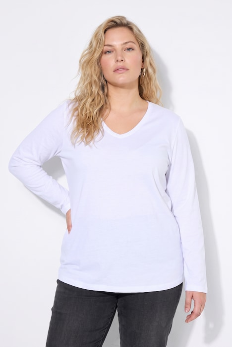 Longsleeve, T-shirts, set van 2, V-hals, lange mouwen