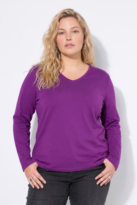 Longsleeve, T-shirts, set van 2, V-hals, lange mouwen