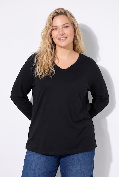 Longsleeve. T-shirt, regular fit, V-hals, lange mouwen