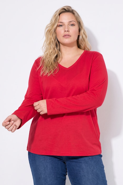 Longsleeve. T-shirt, regular fit, V-hals, lange mouwen