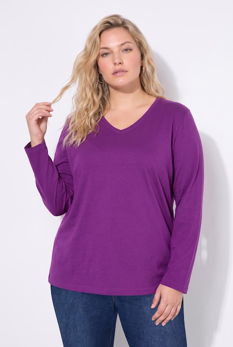 Longsleeve. T-shirt, regular fit, V-hals, lange mouwen